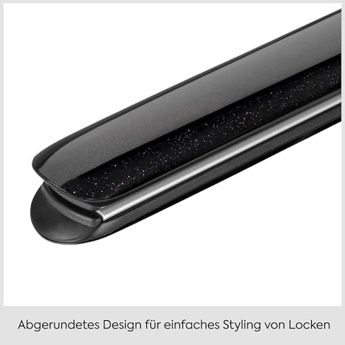 Midnight Shine Glätteisen, Haarglätter mit Titan‑Keramikplatten, Extra lange Stylingplatten, 13 Temperaturstufen (170–235°C), Schnellaufheizung, Anti‑Frizz Glanz Finish, ST590E
