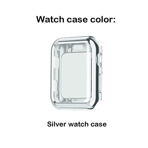 QIENGO Compatible with Apple Watch Band with Case 44MM, Soft Nylon Strap with Silicone Screen Protector, Replacement for iWatch Sport Series 4 (Midnight Blue, 44mm)