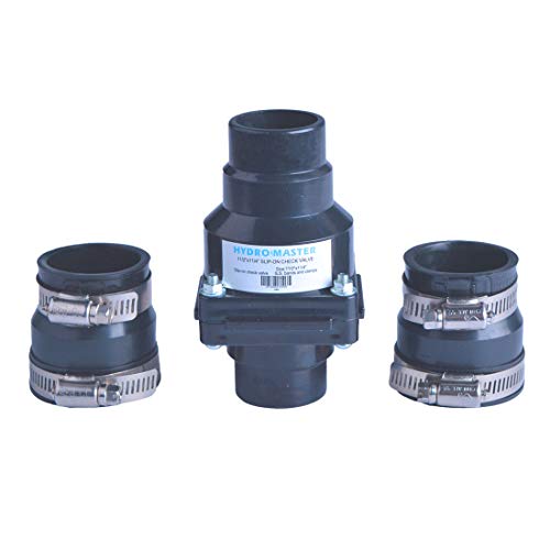 Hydro Master Plastic Sump Pump Check Valve with Stainless Steel Clamps