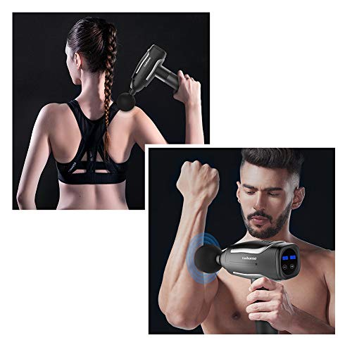 Muscle Massage Gun for Athlete, Handheld Electric Body Massager with 6 Massage Heads and Adjustable Speed, Portable Vibration Massage Device for Deep Tissue Percussion and Muscle Pain Relief - Thumbnail 5