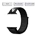 Yunsea Compatible for Apple Watch Band 42mm, New Nylon Sport Loop, with Hook and Loop Fastener, Adjustable Closure Wrist Strap, Replacement Band Compatible for iwatch, 42mm, Dark Black