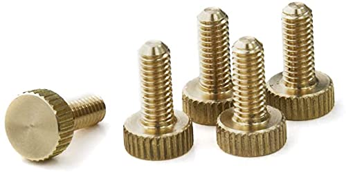 PrecisionGeek® M5 Knurled Thumb Screws Brass – CNC Machined Fasteners for Metal, Wood, Acrylic & Electronics – Hand Tightening (Flat – 10 mm – 5 pcs)