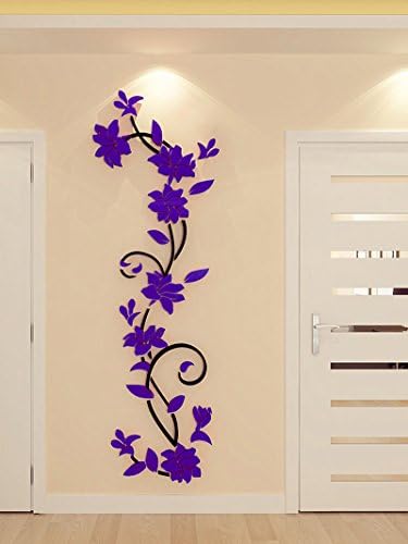 Challen Art Sticker Decal Mural,DIY 3D Acrylic Crystal Wall Stickers Living Room Bedroom TV Background Home