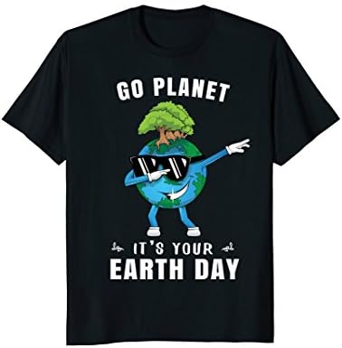 Go planet it's your earth day t shirt dabbing earthday kids