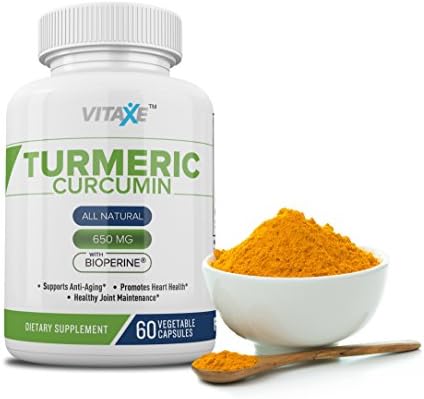 VITAXETM Turmeric Curcumin with Bioperine - All Natural (650 MG)