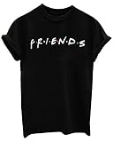 FCYOSO Teen Girl Funny Friends Print Graphic T-Shirt Women Cute Cotton Tops