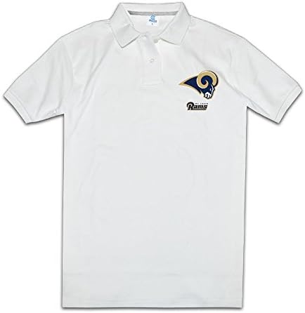 Men Holidays Ring Spun Cotton Saint Louis Rams Polo T Shirt Size L Color White