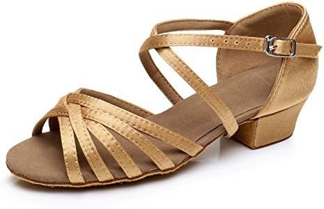 Cdso C1 Beige Girls Latin Dance Shoes Ballroom Salsa For (Little or Big Kid)