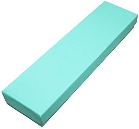 20 Pack Teal Blue Robin Egg Blue Color Cotton Boxes Jewelry Bracelet, Watches, Necklace and Anklet Gift Displays 8" x 2" By RJ Displays