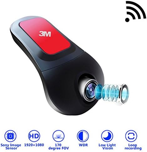 Oxygentle W1 Hidden WiFi Dash Cam, Dashboard Camera Recorder with Sony Exmor Sensor, FHD 1080P, 170 Degree Wide Angle, WDR, Night Vision, Loop Recording, Parking Monitor, G-Senor