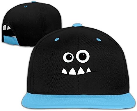 Toddler Monster Face Fendi Mike Contrast Color Flat Bill Hat RoyalBlue