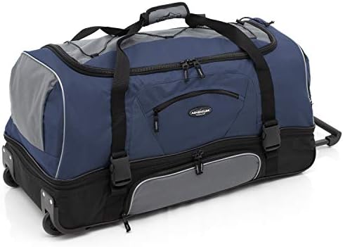 Travelers Club Adventure Upright Rolling Duffel Bag, Navy Blue/Grey, 30 Inch 86.2L 6 Travelers Club Adventure Upright Rolling Duffel Bag, Navy Blue/Grey, 30 Inch 86.2L