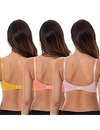 Curve Muse - Sujetador de encaje, 3 unidades, tamaño grande, sin forro, semi transparente, para balcón