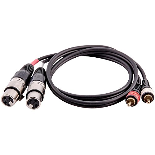 Seismic Audio Speakers 2 XLR Female to 2 Male Patch Cable, XLRF to Dual RCA Audio Cord, 3 Feet