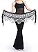 Aivtalk Women Belly Dance Wrap Gypsy Skirts with Coins Sequins Hip Scarf Black & Silver