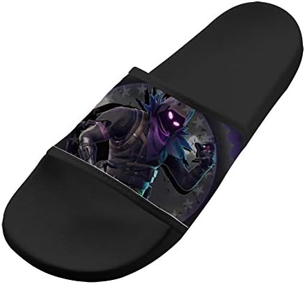 Indoor & Outdoor Black Fortnit-e Raven 3D Slippers Bath Non-Slip Sandals Household Slide for Women Men