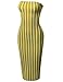 Women's Solid Or Pinstripe Off-Shoulder Crepe Tube Midi Dress