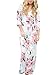 Dokotoo Womens Summer Floral Print Faux Wrap Maxi Long Dresses with Belt