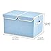 EZOWare Large Storage Boxes [3-Pack] Large Linen Fabric Foldable Storage Cubes Bin Box Containers with Lid and Handles for Home Nursery, Closet, Baby Products (Assorted)