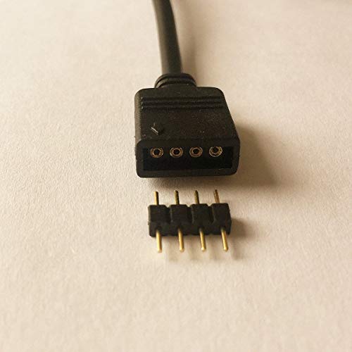 TronicsPros 4 Pin LED Splitter Cable Flex LED Strip Connector 3 Way Splitter for One to Three SMD 5050 3528 2835 RGB LED Tape LED Ribbon LED Strip Light -30cm/12in Long (1 to 3 Splitter, White, 2pcs)