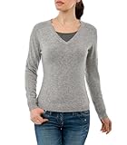 Damen Kaschmir Pullover mit klassischem V-Ausschnitt (Cashmere/Merino)