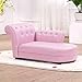 Costzon Kids Couch, Princess Kids Sofa Chairs for Baby Girls 3-5 Old w/Wood Frame & Leather Surface for Nap & Rest, Toddler Couch for Preschool, Nursery, Kindergarten, Children Furniture Gift (Pink)