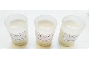 Lituluna Matt Glass Filled Soy Wax Votive Candles Unscented, Dia 2 Inch XH2.5 Inch, for Lantern, Wedding Party Home Decor,Cam