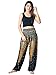 Orient Trail Smocked Waist with Elastic Cuffs Scrunched Bottom Tribal Elephant Harem Pants US Size 0-22