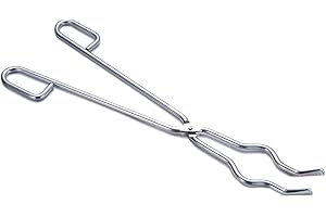 Mipcase Crucible Handle Tongs Large 45cm Steel Beaker Clamp for Lab Use Flask Holder (silver)