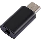JJLFresheners Black Adapter, Portable Plug Play Mini Type C to 3.5mm Headphone Jack Audio Stereo Converter for Huawei Headphones, Earbuds and Accessories