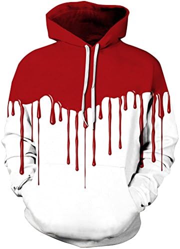 Hizqueen Men's Hip Hop Colorful Nutella Printed Long Sleeve Hoodie Sweatshirt