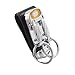 Black Wide Belt Loop Double Rings Metal Keychain Key Holder