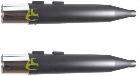 RC Components Satin Black Blitz XXL 4.0" Slip on Mufflers 1995-2016 Harley-Davidson Touring Models - RCX102B-15C