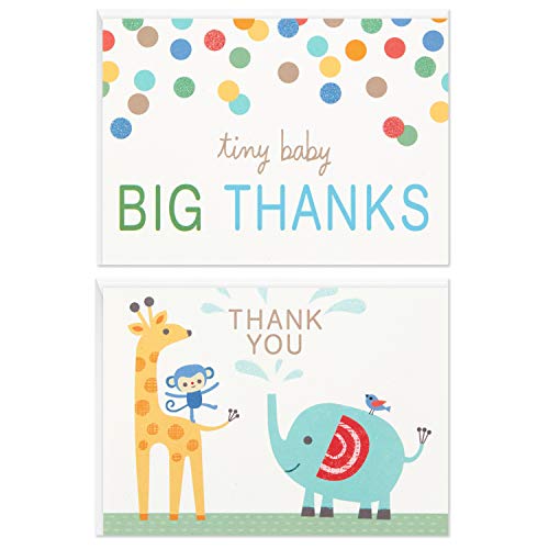 Hallmark Baby Shower Thank You Cards Assortment, Zoo Animals (50 Cards with Envelopes for Baby Boy or Baby Girl)
