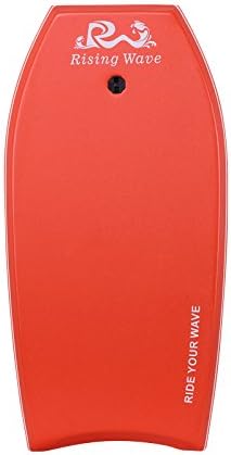 Rising Wave Body Board EPS Core Slick Bottom with Leash for Kids and Adults 33" Red