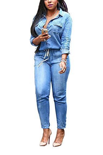 long sleeve jean romper