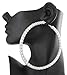 Silvertone Mesh Pattern Extra Large 4.75 Inch Hoop Earrings (E-831)
