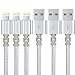 BESWASUD Phone Charger,3pack 6ft Extra Long Nylon Braided Cable Syncing and Fast Charging Cord Compatible iPhone,iPod, iPad More (Silver)