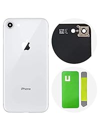 Tapa trasera de cristal OEM para puerta de batería de repuesto con adhesivo, marco de cámara instalado con lente para Apple iPhone 8