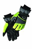 Caiman 2990-5 Large Waterproof Winter Multi Activity Gloves with Reflective Tape and Heatrac Micro Fiber Insulation, Black and Hi Viz Lime