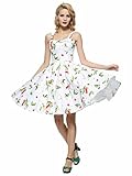 Maggie Tang Women's 1950s Vintage Rockabilly Dress Size L Color White cherry