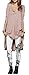 Urban CoCo Women's Half Sleeve High Low Loose Casual T-Shirt Top Tee Dress (Pink, Large)