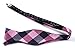 HISDERN Pink Bow Ties for Men Check Plaid Bowtie Self Tie and Pocket Square Classic Formal Tuxedo Wedding Bowties Handkerchief Set