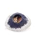 Kittycentric Cozy Cat Cave Bed - Handmade 100% Wool, Large (Grey/Midnight Blue)