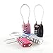 Pixnor 5 Colors TSA Approved Security Cable Luggage Locks 3-Digit Combination Password Locks Padlocks (Black Silver Rosy Pink Blue)