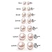 EVER FAITH 925 Sterling Silver AAA Pink Freshwater Cultured Pearl Button Stud Earrings - 8MM
