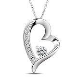Shally Women's 18K Silver Plated Cubic Zirconia Solitaire Necklace Jewelry Gifts for her