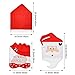 Tatuo 4 Pieces Christmas Chair Covers Decor, Santa Claus Red Hat Snowflake Chair Xmas Cap, Kitchen Dining Chair Slipcovers Sets for Christmas Holiday Festive Decorations (Red Santa Hat)