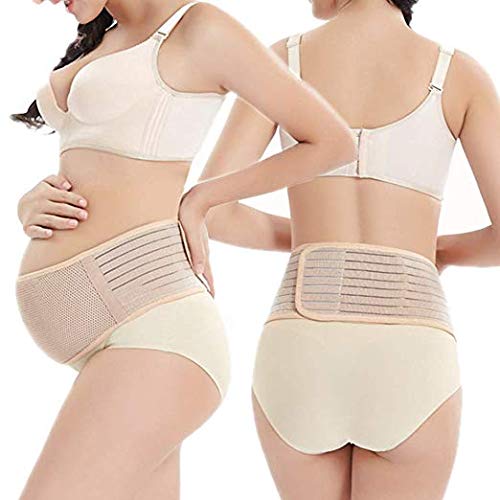 Maternity Belt - Pregnancy Support Belt, Adjustable Belly Band for Prenancy, Breathable Abdominal Binder, Back Support, Beige