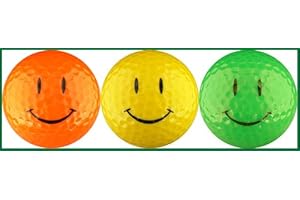 EnjoyLife Inc Happy Face Neon Bright Colorful Golf Ball Gift Set